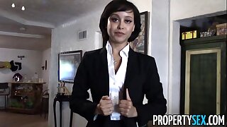 PropertySex - Cute real estate agent makes dirty POV sex film over with purchaser
